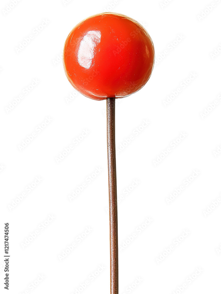 Isolated Red Round Pin with Stick Isolated Red Round Pin with Stick