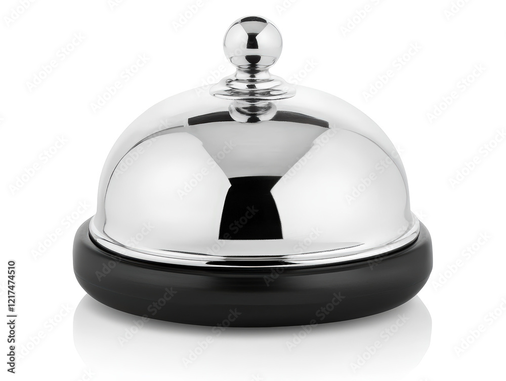 Isolated Chrome Hotel Reception Bell Isolated Chrome Hotel Reception Bell