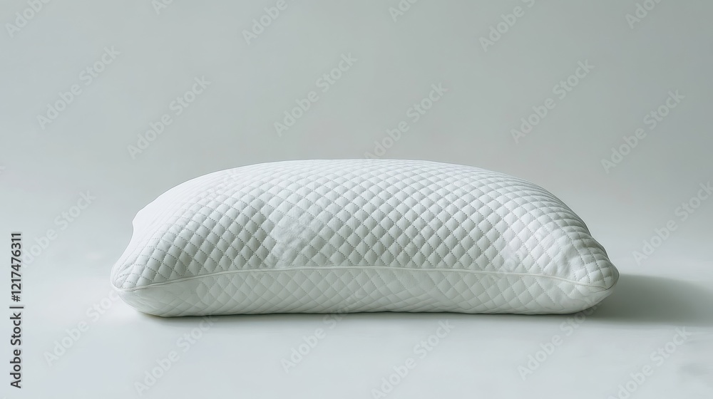 Soft White Pillow on Minimalist Background Soft White Pillow on Minimalist Background
