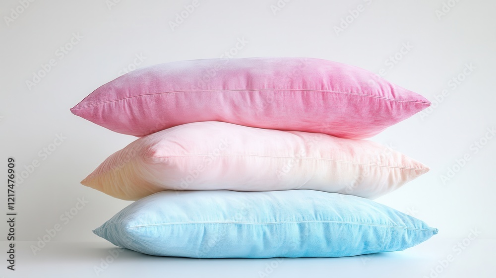 Soft Pastel Pillows Stacked in Minimalist Design
