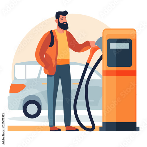 Man filling his car with gasoline_107
