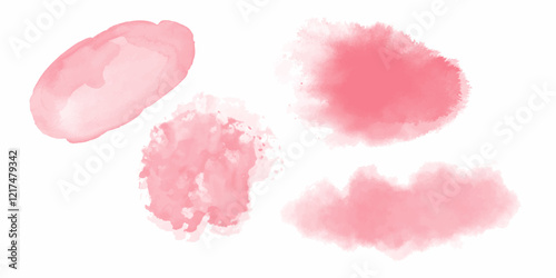 Pink watercolor textured background. Set for lovers, girlfriends or for mom