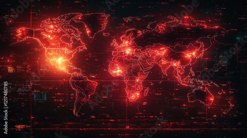 A cyber threat weather map showing attack intensity and distribution 262