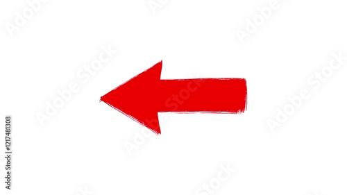 Wallpaper Mural Red pointing eye-catching arrow left moving in stop motion animation style hand drawn on white background Torontodigital.ca