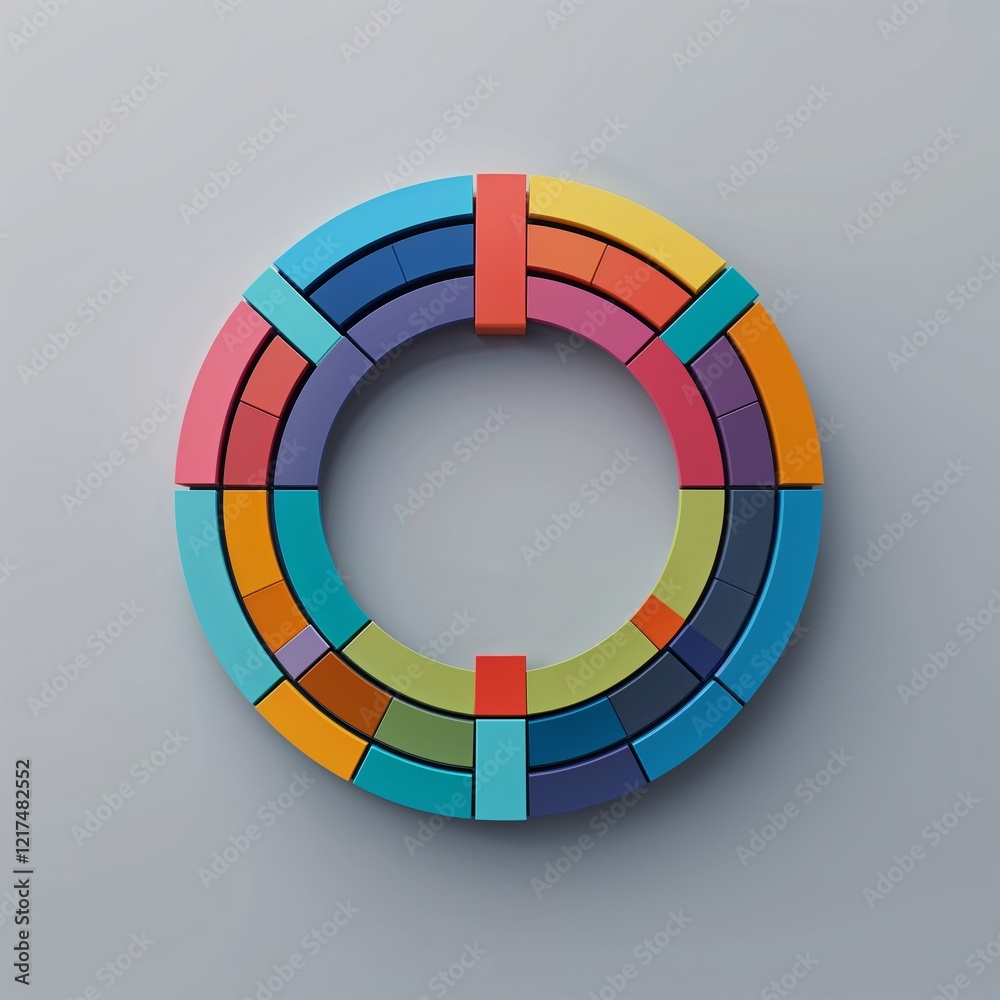Obraz premium A_circular_grid_design_in_multiple_colors