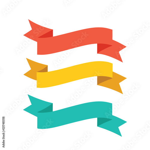 Free Download set of colorful ribbon icon vector illustrations, different ribbon icon , flat ribbon icon  - GFXLoad
