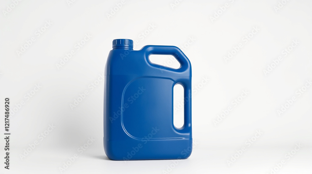 Blue plastic canister on white background Blue plastic canister on white background