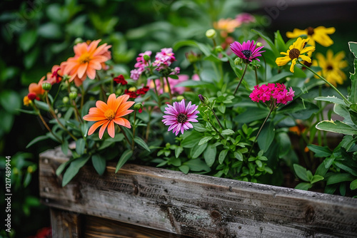 Wallpaper Mural Generative AI Image of Vibrant Flowers and Green Plants Growing in a Wooden Greenhouse Plante Torontodigital.ca