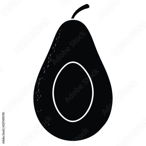 Avocado Fruits Silhouette Vector Illustration