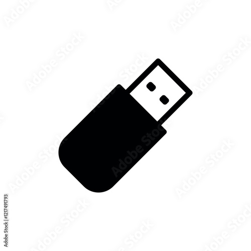 Simple vector icon. Flat illustration on a theme graph USB stick