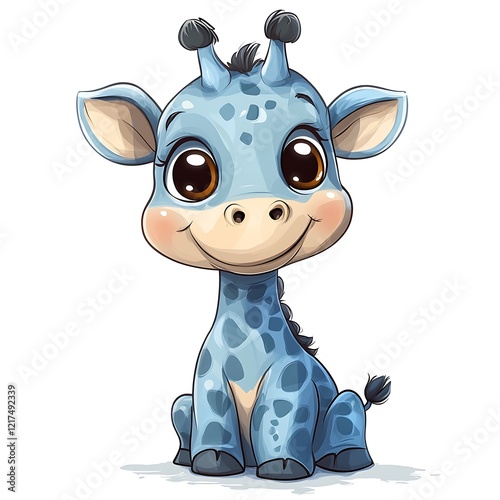 Cute Baby Giraffe Cartoon Graphic4 photo