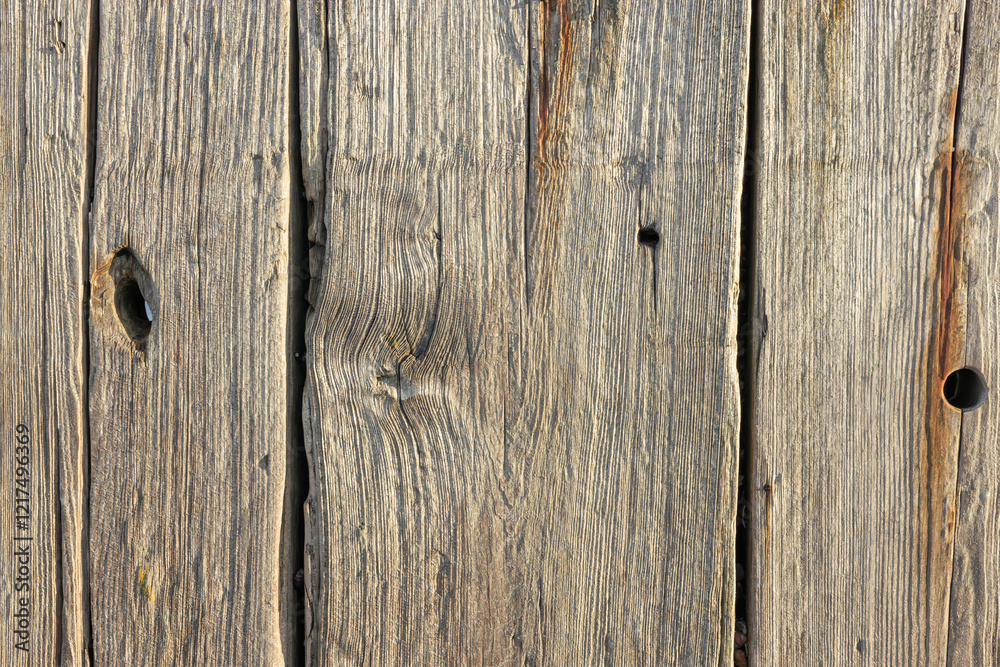 Weathered Harbour Wharf Wall Wood Plank Texture Background with Rusty Bolts and Holes Weathered Harbour Wharf Wall Wood Plank Texture Background with Rusty Bolts and Holes