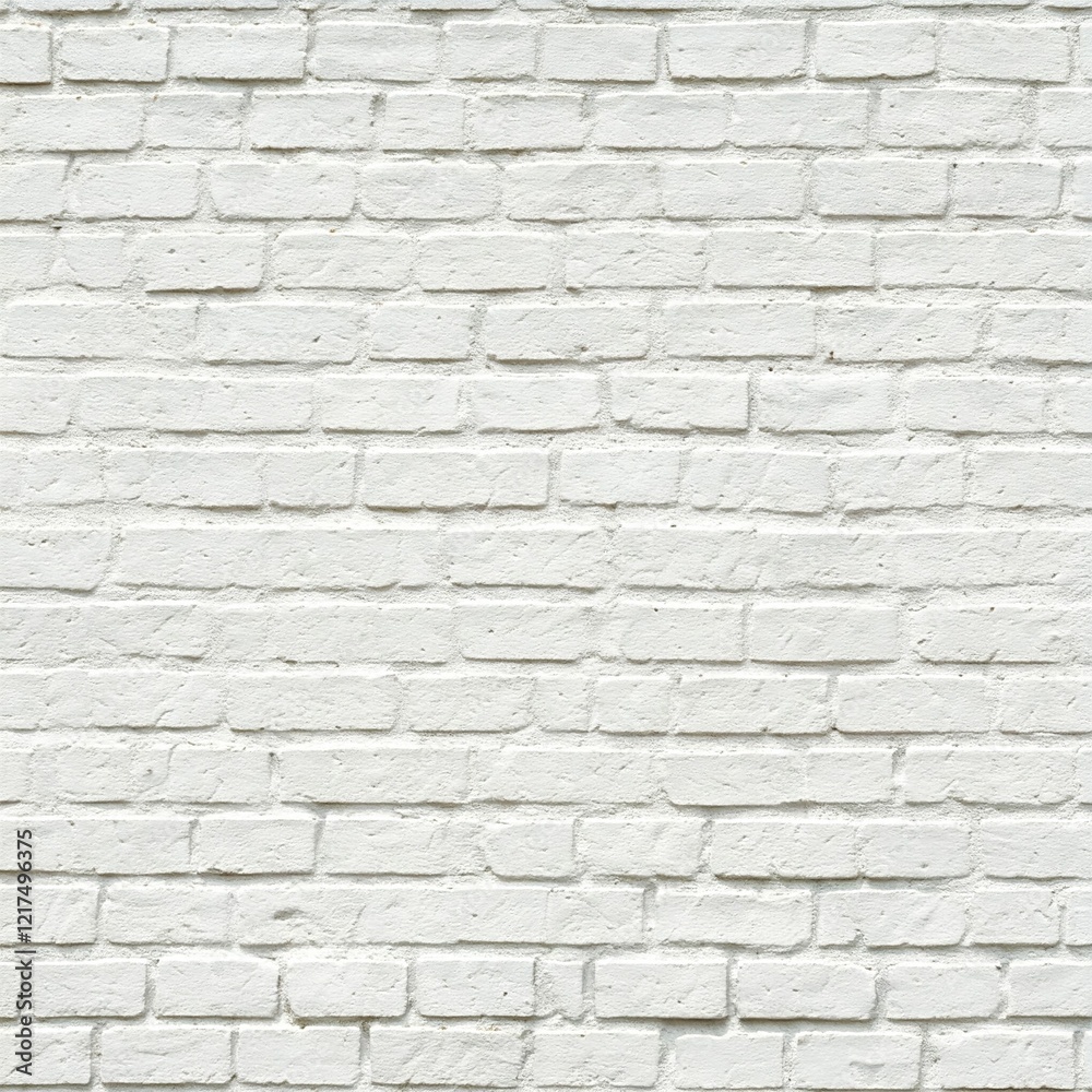 Naklejka premium Old White Painted Brick Wall Isolated on White Background
