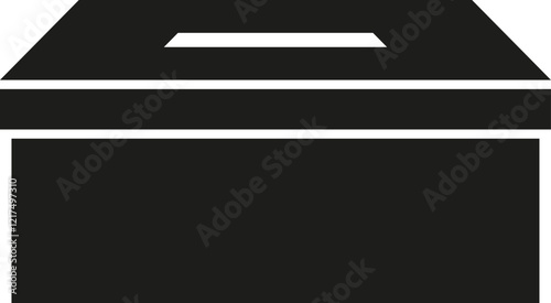 Cardboard box with hole icon. Vector. Flat design.
