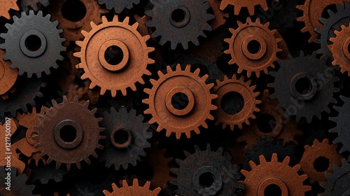 Wallpaper Mural Industrial gear mechanisms display manufacturing facility photo collection close-up view mechanical engineering gear functionality and design Torontodigital.ca