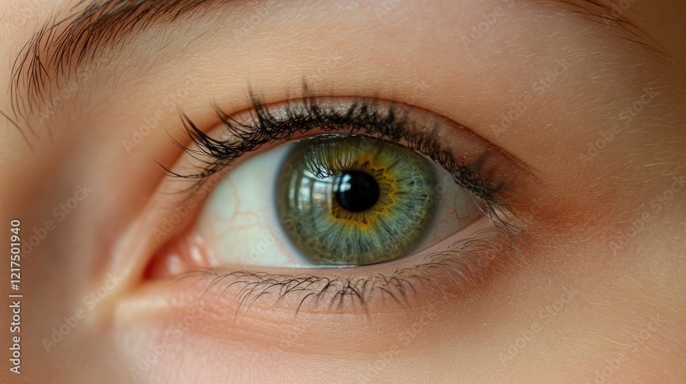 Close-up of a Captivating Green Eye Close-up of a Captivating Green Eye