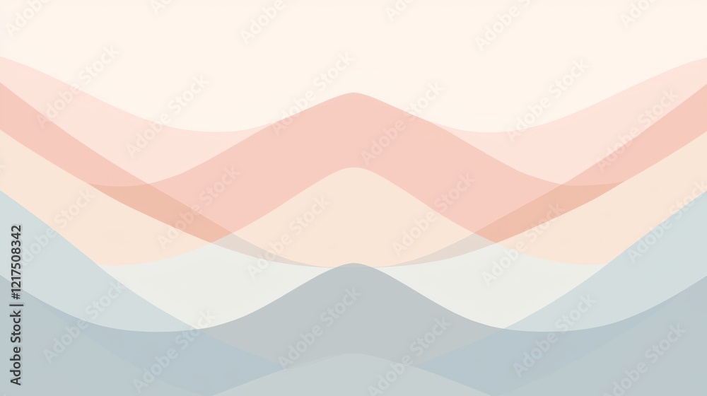 Fototapeta premium Soft pastel hues blend seamlessly, forming gentle waves that create a serene and sophisticated backdrop, perfect for conveying tranquility and elegance