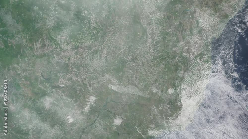 Zooming in on Anapolis, Brazil frome space - Perfect for Travel Intros and Backgrounds. Realistic 3D Animation.