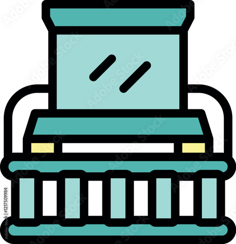 Courtroom witness stand with microphone, representing law, justice, and legal proceedings