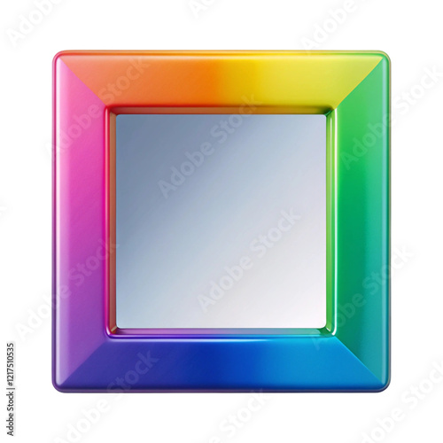 Mirror square coloured isolated on transparent background  

