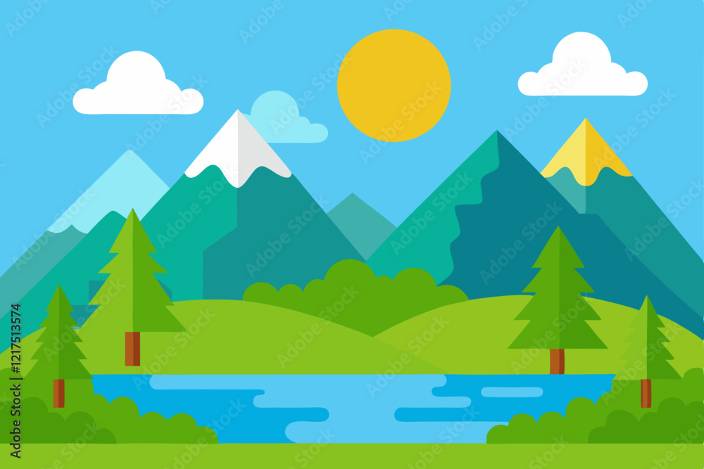 landscape with mountains and blue sky landscape with mountains and blue sky