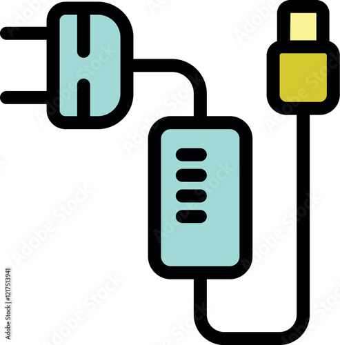 Phone charger being plugged into a power outlet, ready to provide energy through usb cable