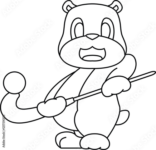 Hamster Field hockey Hockey stick Animal Vector Graphic Art Illustration