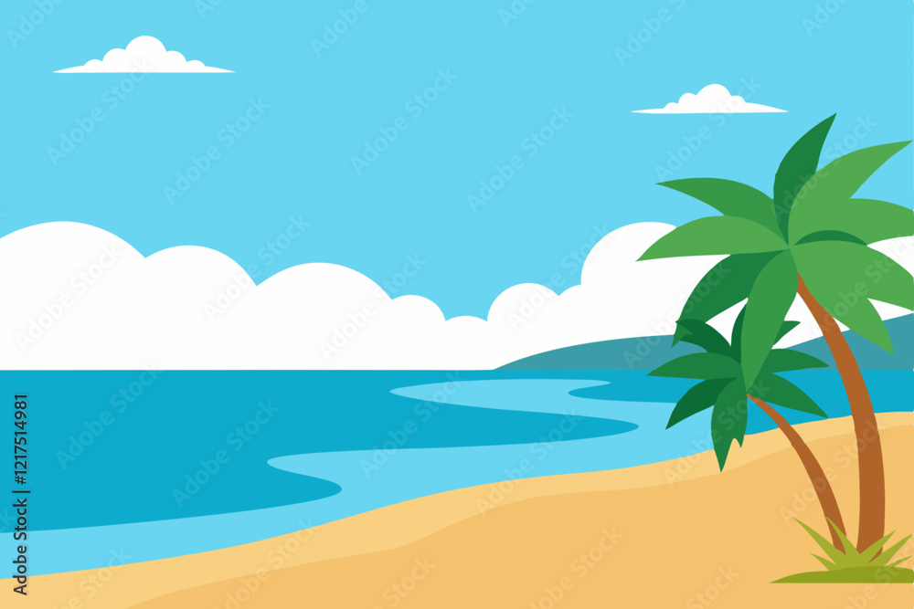 tropical beach with palm trees and sea tropical beach with palm trees and sea