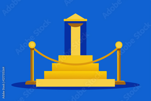 vector illustration of a podium with a red carpet