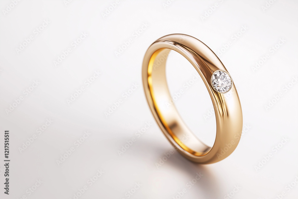 golden ring featuring sparkling diamond, elegantly designed with smooth finish, perfect for special occasions or as symbol of love golden ring featuring sparkling diamond, elegantly designed with smooth finish, perfect for special occasions or as symbol of love