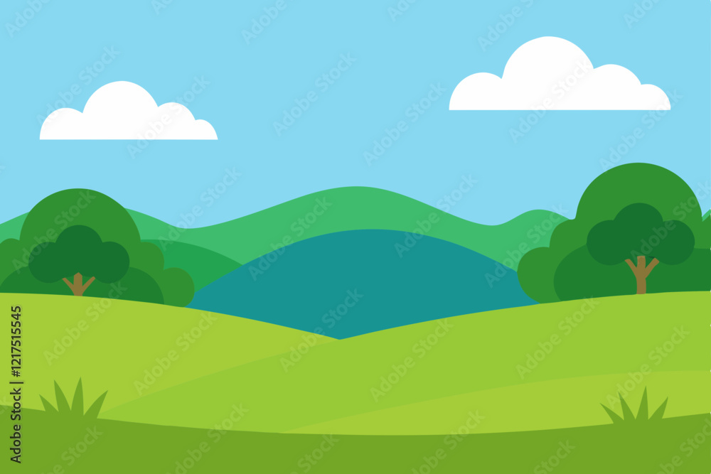 summer landscape with trees summer landscape with trees