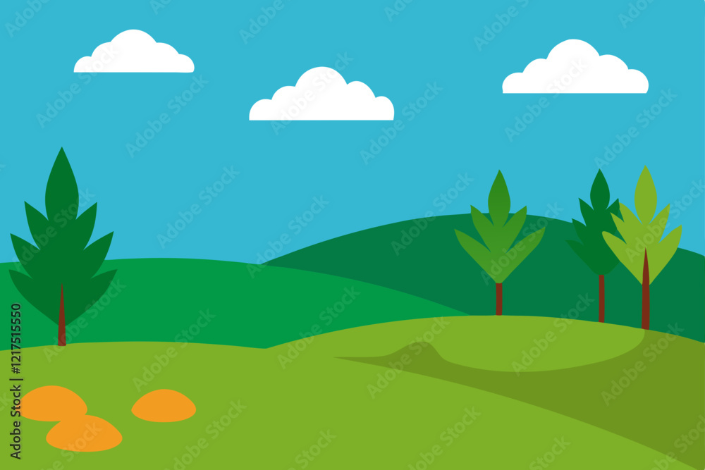 Obraz premium landscape with trees and mountains