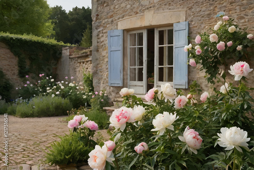 old house with flowers