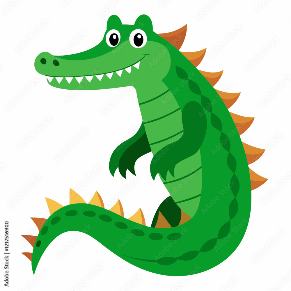 Obraz premium cartoon crocodile with a smile