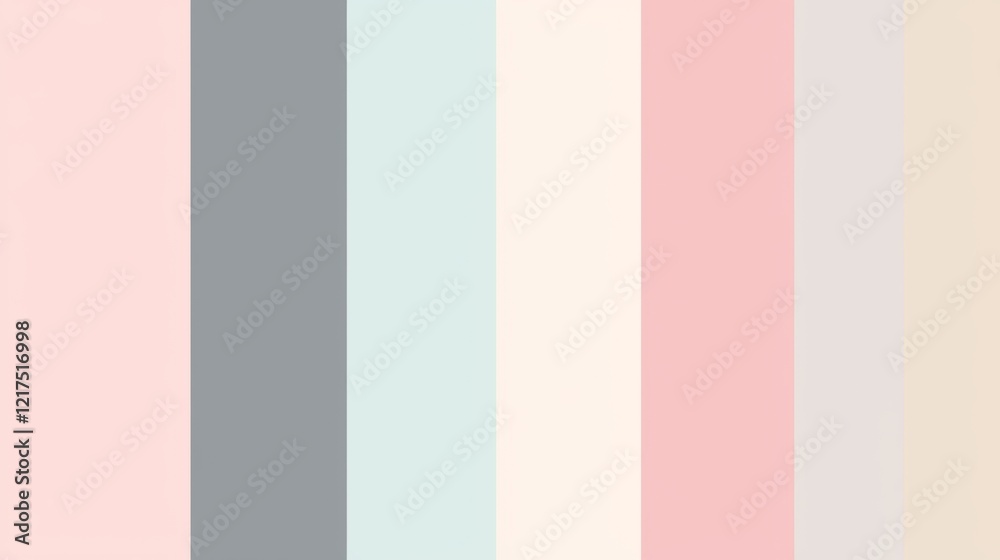 Soft pastel color palette featuring vertical stripes of pink, gray, light blue, ivory, and beige, creating a calming and elegant aesthetic perfect for design projects Soft pastel color palette featuring vertical stripes of pink, gray, light blue, ivory, and beige, creating a calming and elegant aesthetic perfect for design projects
