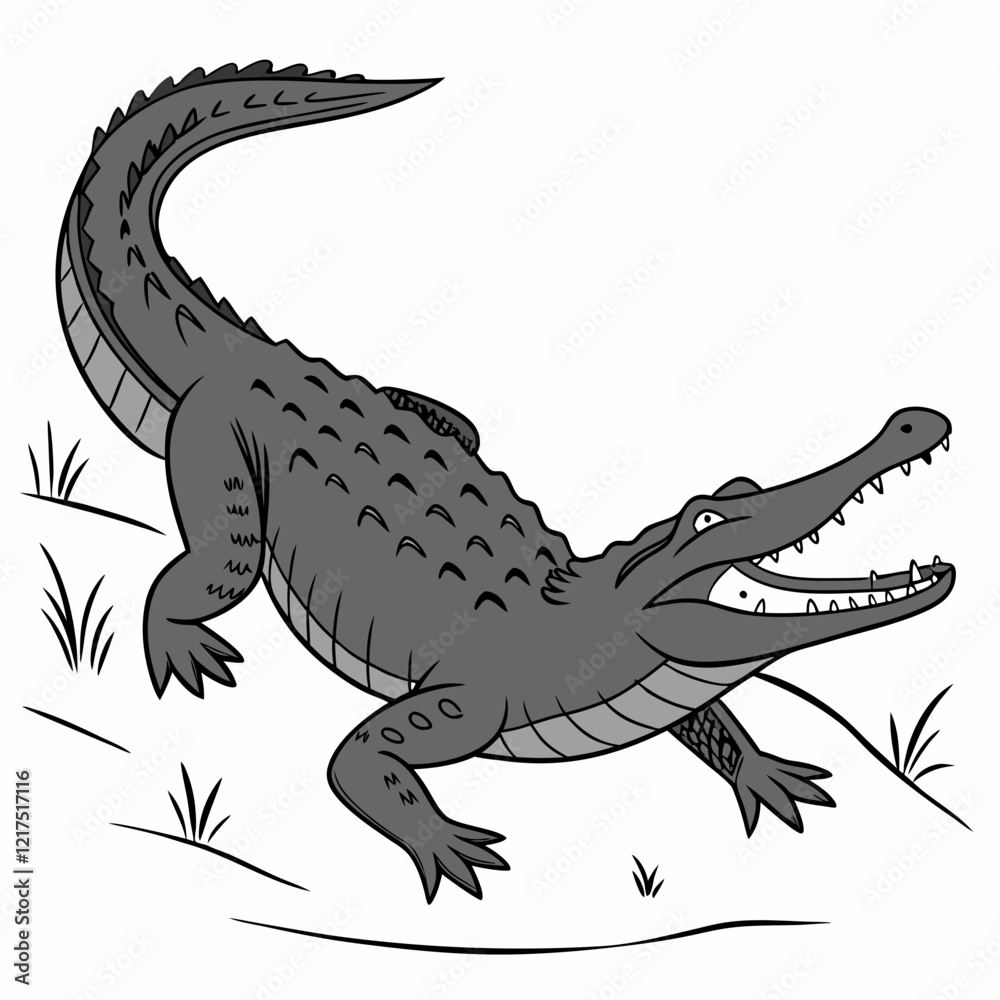 Obraz premium crocodile with a smile vector