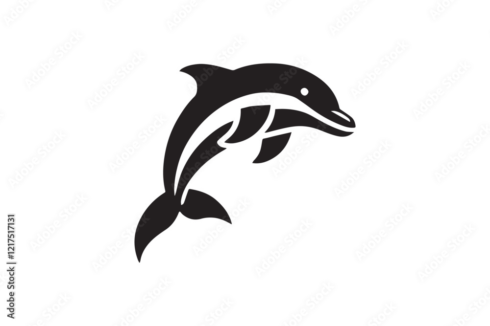 black and white simple dolphin vector silhouette black and white simple dolphin vector silhouette