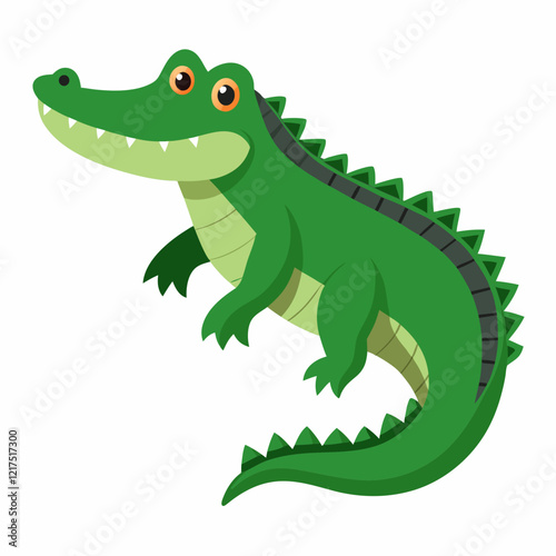 cartoon crocodile isolated on white