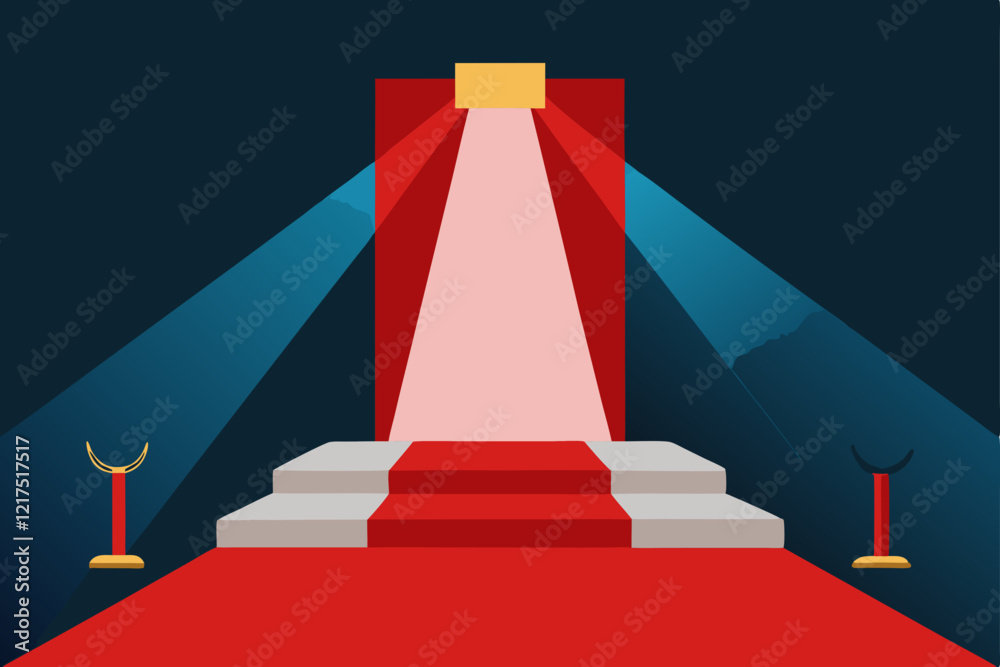 red carpet on a black background