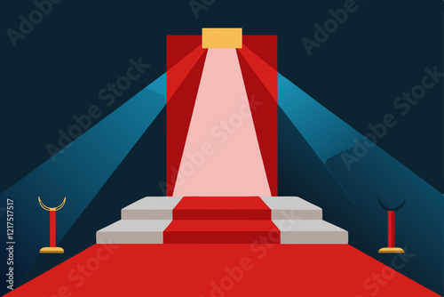 red carpet on a black background