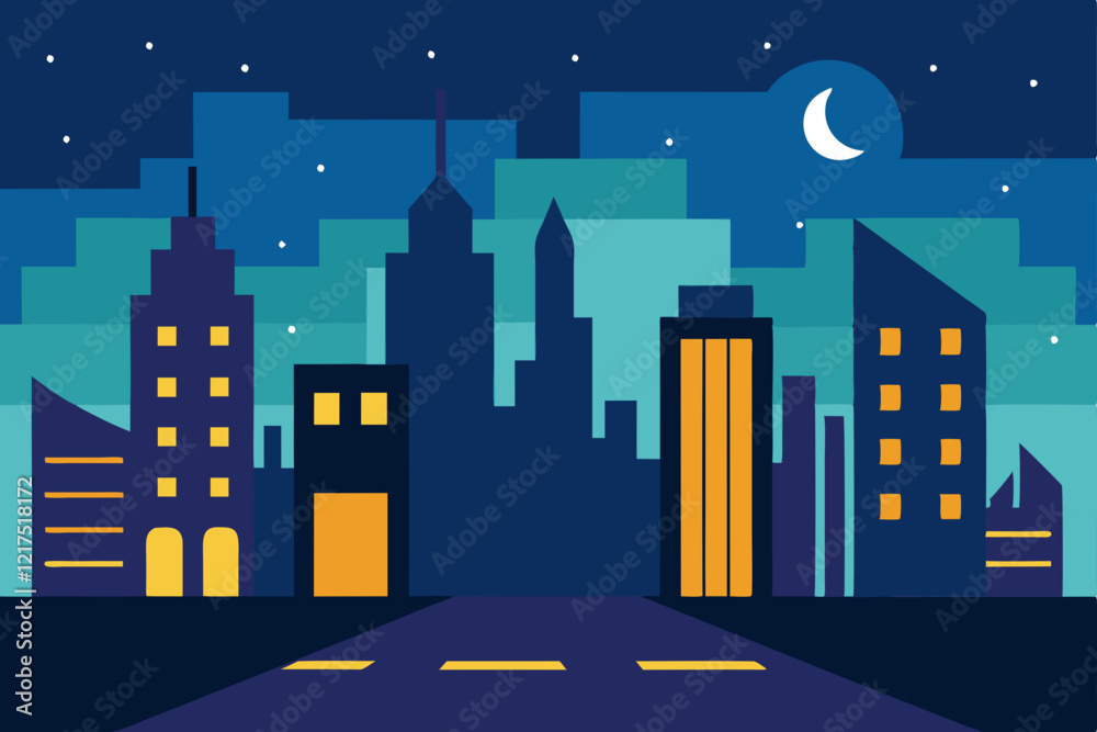 Fototapeta premium night city landscape