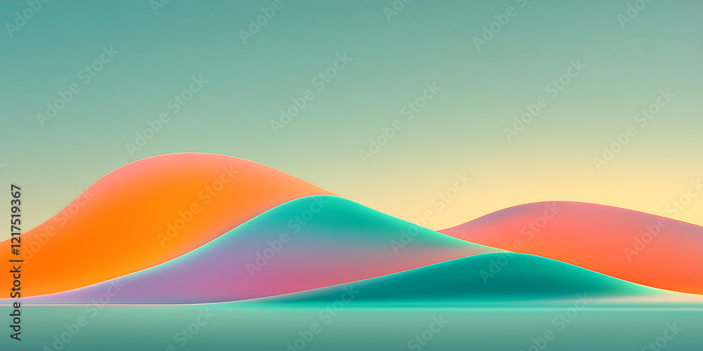 Fototapeta premium abstract background, fresh green translucent glass texture, backdrop for web, banner, 3d render
