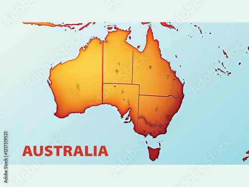 Australian map design vector illustration on clean white background