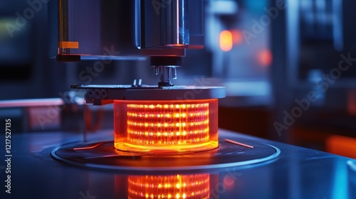 A close view of an induction heater adorned with embedded thermal sensors and a digital readout providing continuous temperature monitoring.