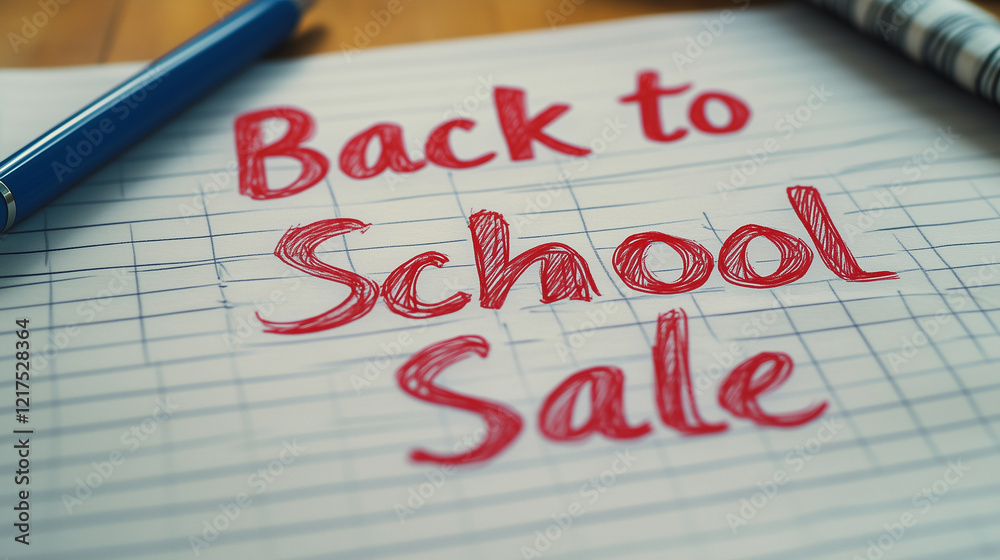 Exciting back to school sale banner with bold lettering inviting students to shop Exciting back to school sale banner with bold lettering inviting students to shop