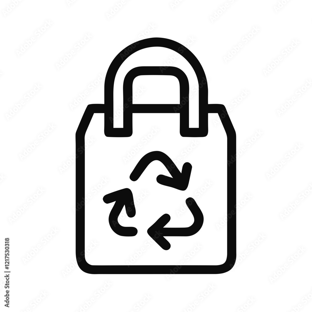Reusable shopping bag with recycling symbol Reusable shopping bag with recycling symbol