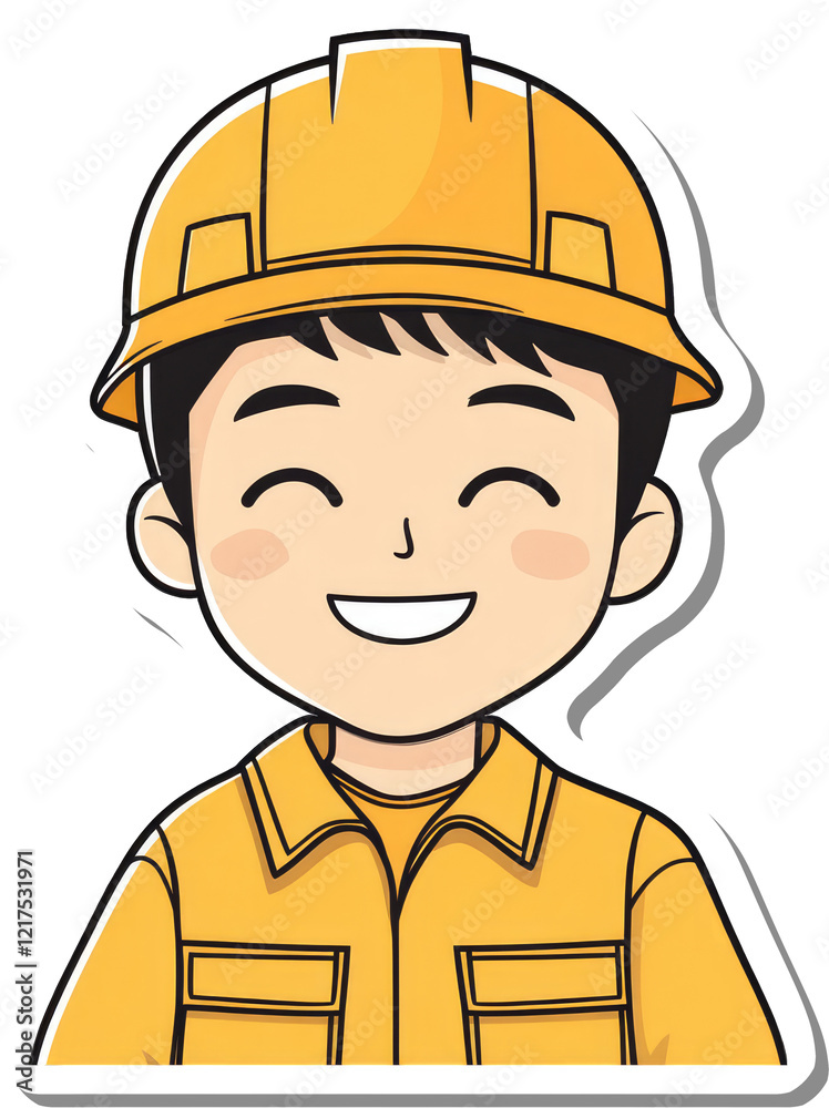 Happy Construction Worker Cartoon Character Illustration Happy Construction Worker Cartoon Character Illustration