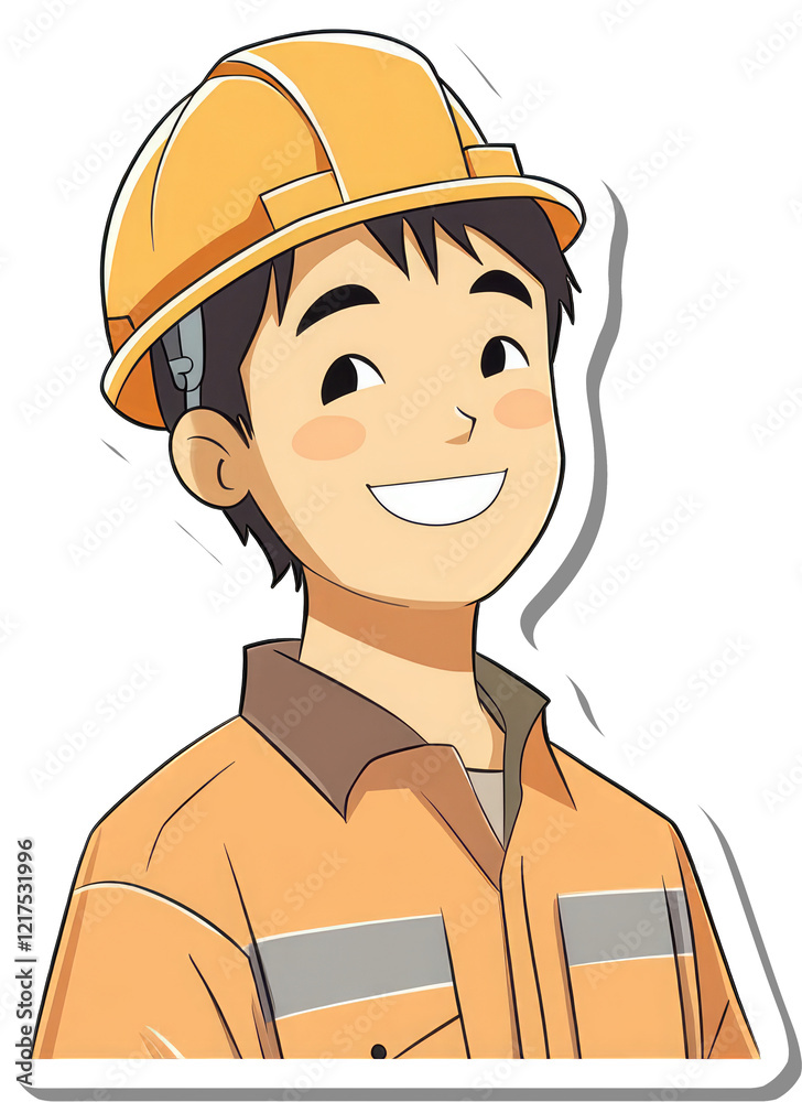 Happy Construction Worker Cartoon Character Illustration Happy Construction Worker Cartoon Character Illustration