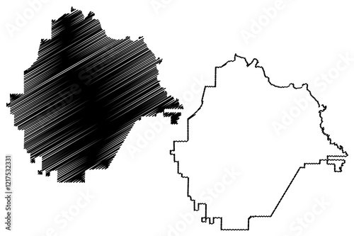 Taylor County, Georgia (U.S. county, United States of America, USA, U.S., US) map vector illustration, scribble sketch Taylor map photo