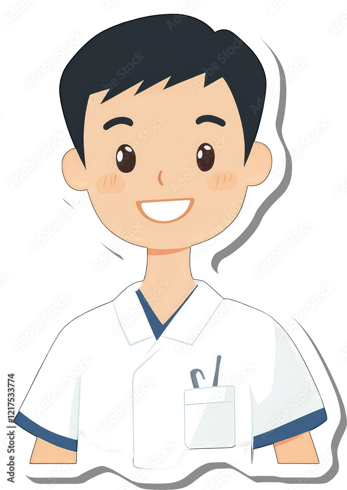 Happy Young Male Doctor Wearing White Coat Happy Young Male Doctor Wearing White Coat